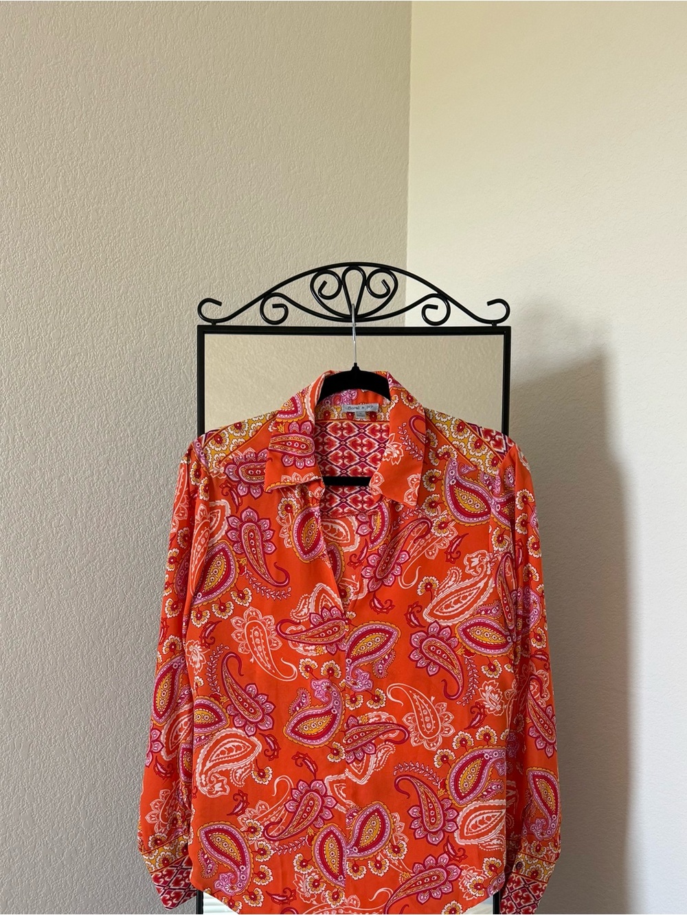 Floral Ivy orange chiffon blouse